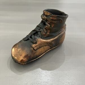 Vintage Baby Shoe Brass/Bronze/Copper VTG Shoe Sculpture Mid-Century Cosy Foot